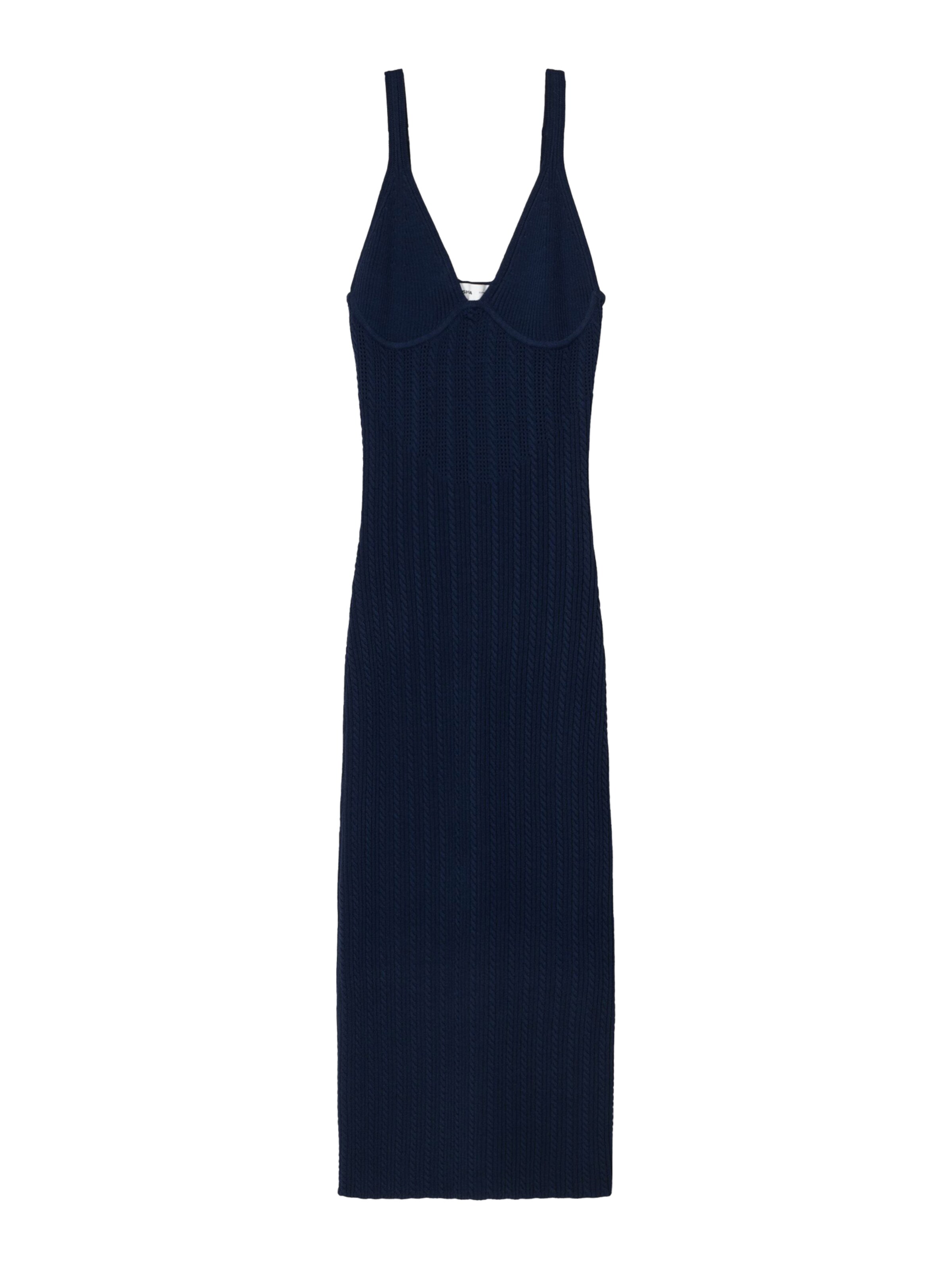 Bershka Stickad klänning i blå: framsida