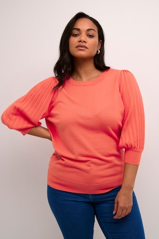 KAFFE CURVE Sweter 'Loni' w kolorze pomarańczowy: przód