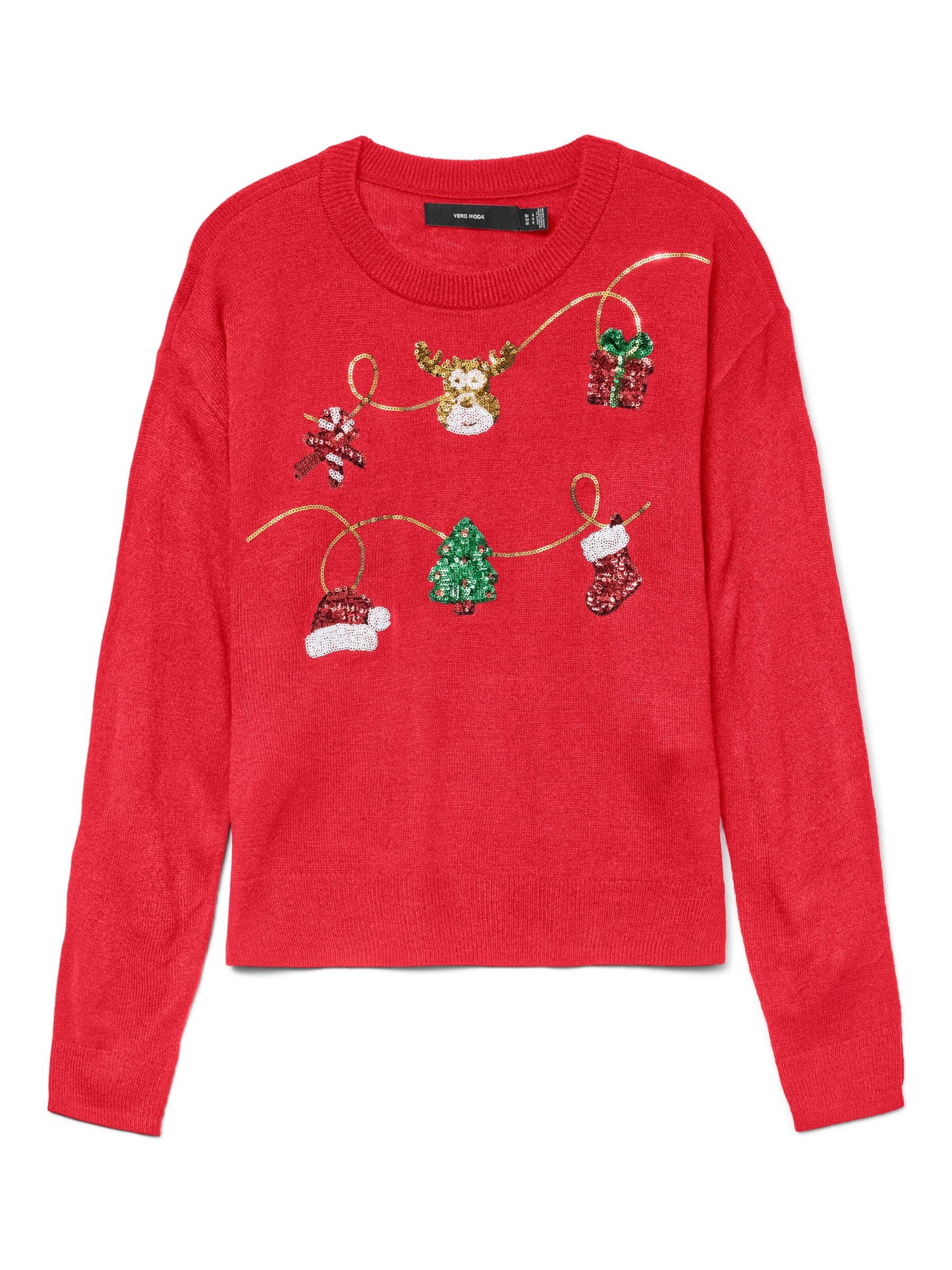 Pull-over 'VMGLITTER' VERO MODA en rouge : devant