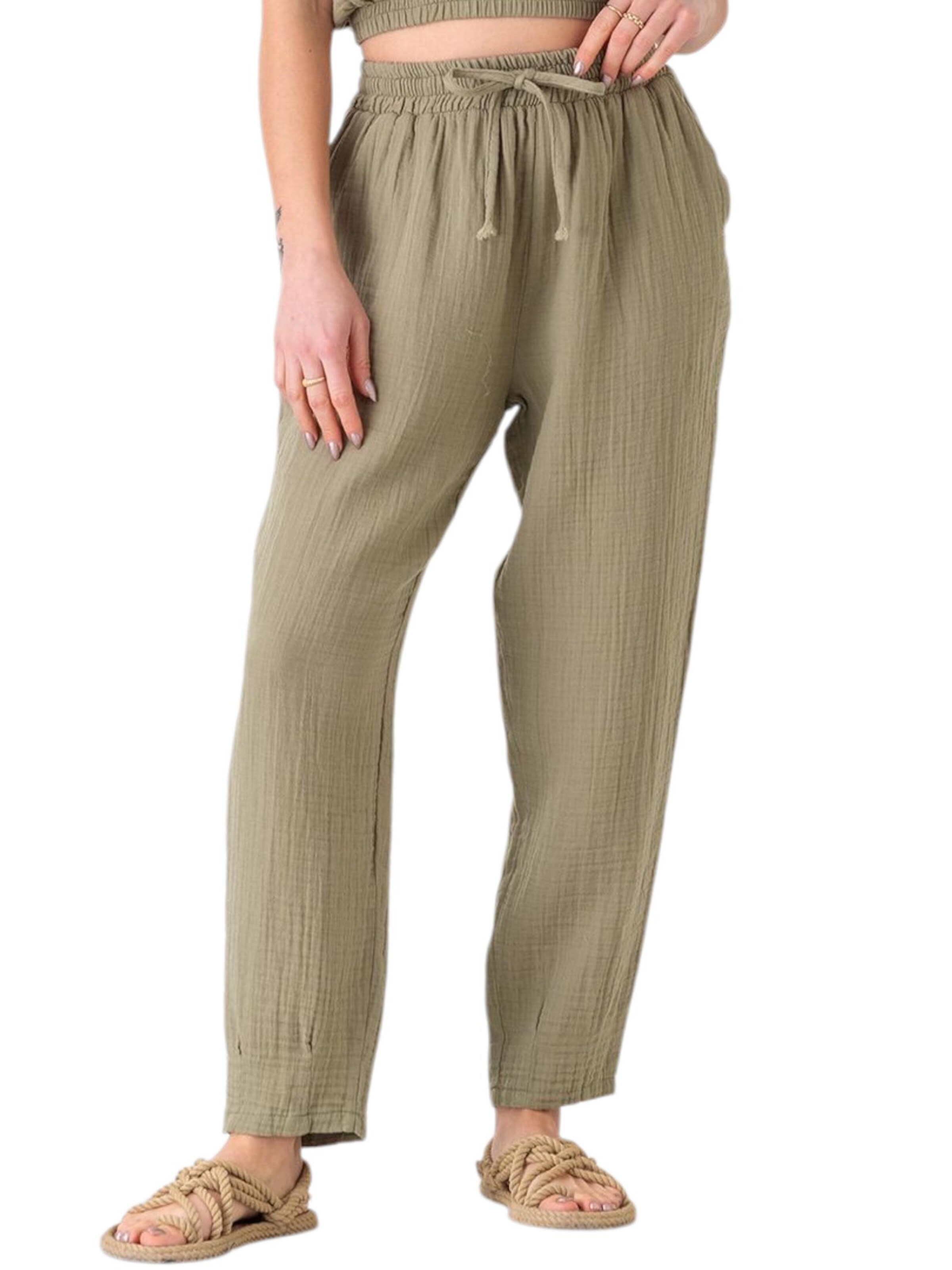 WENOR Wide Leg Bukser 'Eluna' i grøn