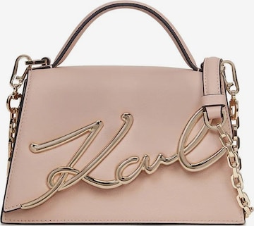 Karl Lagerfeld Olkalaukku 'K/Signature' värissä vaaleanpunainen: etupuoli