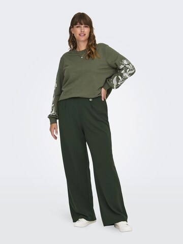 ONLY Carmakoma Wide leg Bandplooibroek in Groen