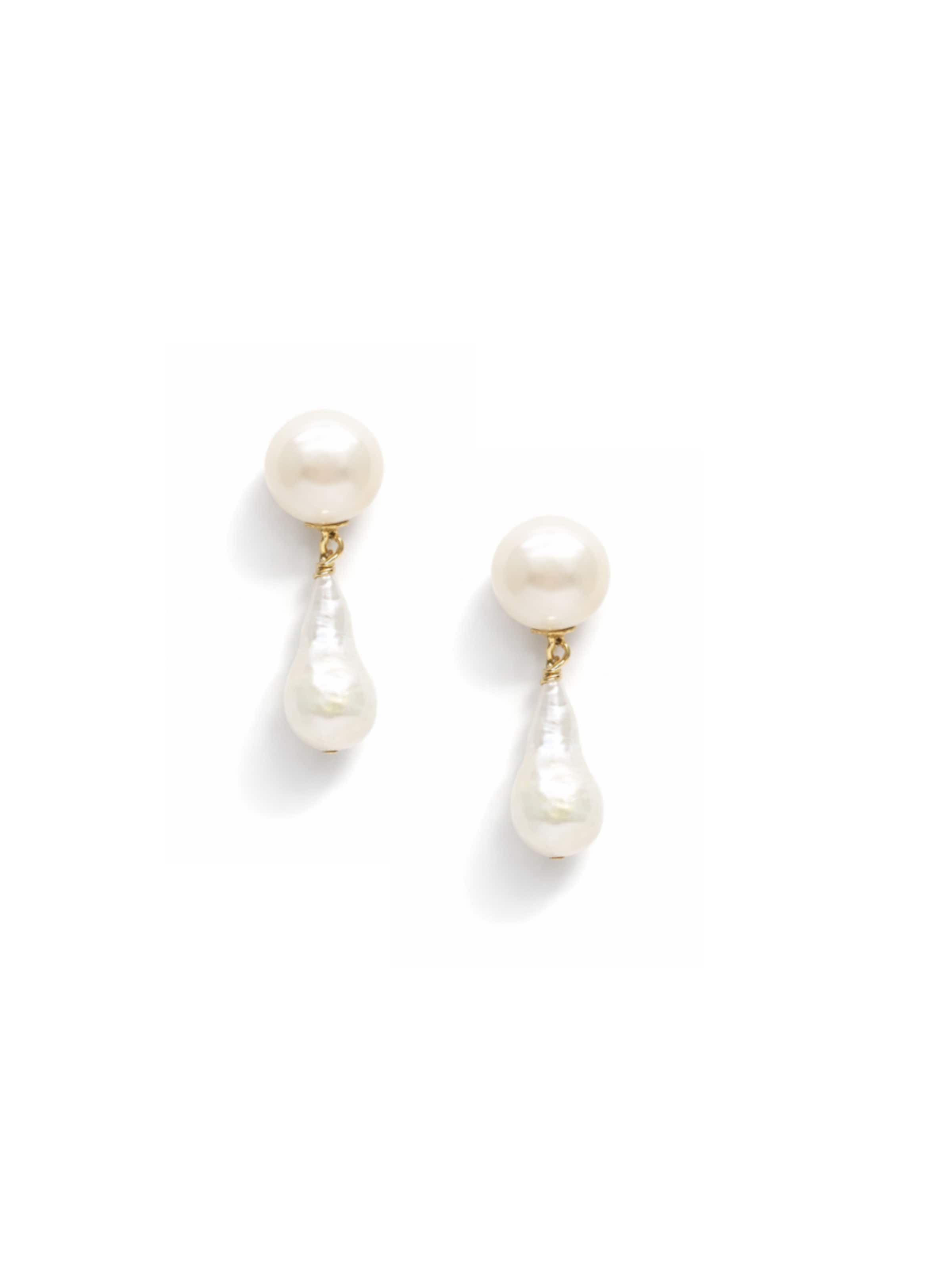 Boucles d'oreilles 'Puces Zamina' LA MAISON GISEL B. en blanc : devant