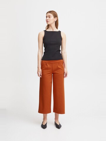 ICHI Wide leg Bandplooibroek 'KATE' in Rood