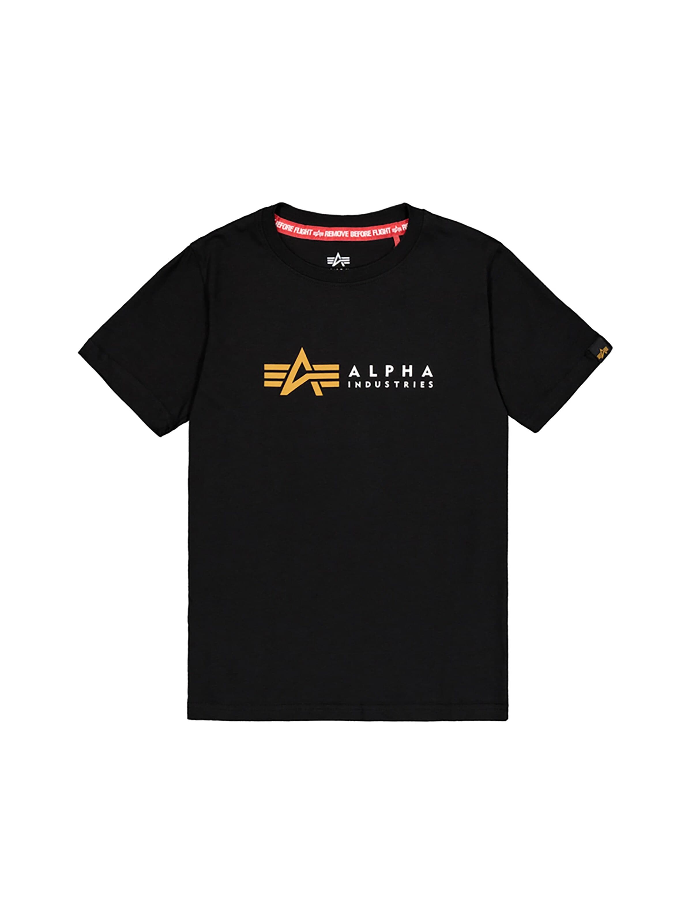 ALPHA INDUSTRIES Shirt 'Alpha Label' in Black: front