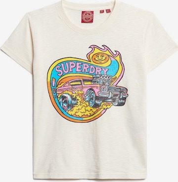 T-shirt Superdry en beige : devant