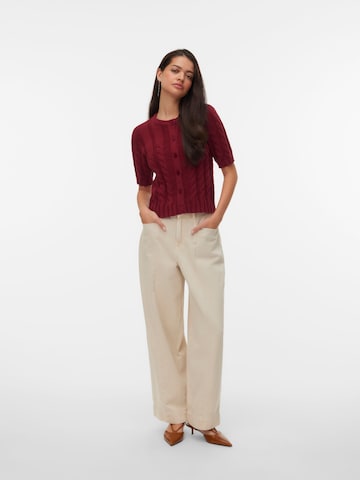 VERO MODA Gebreid vest 'VMOriane' in Rood