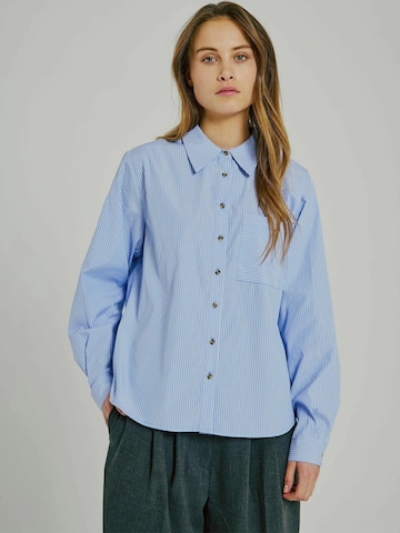 NORR Blouse 'No' in Blauw: voorkant