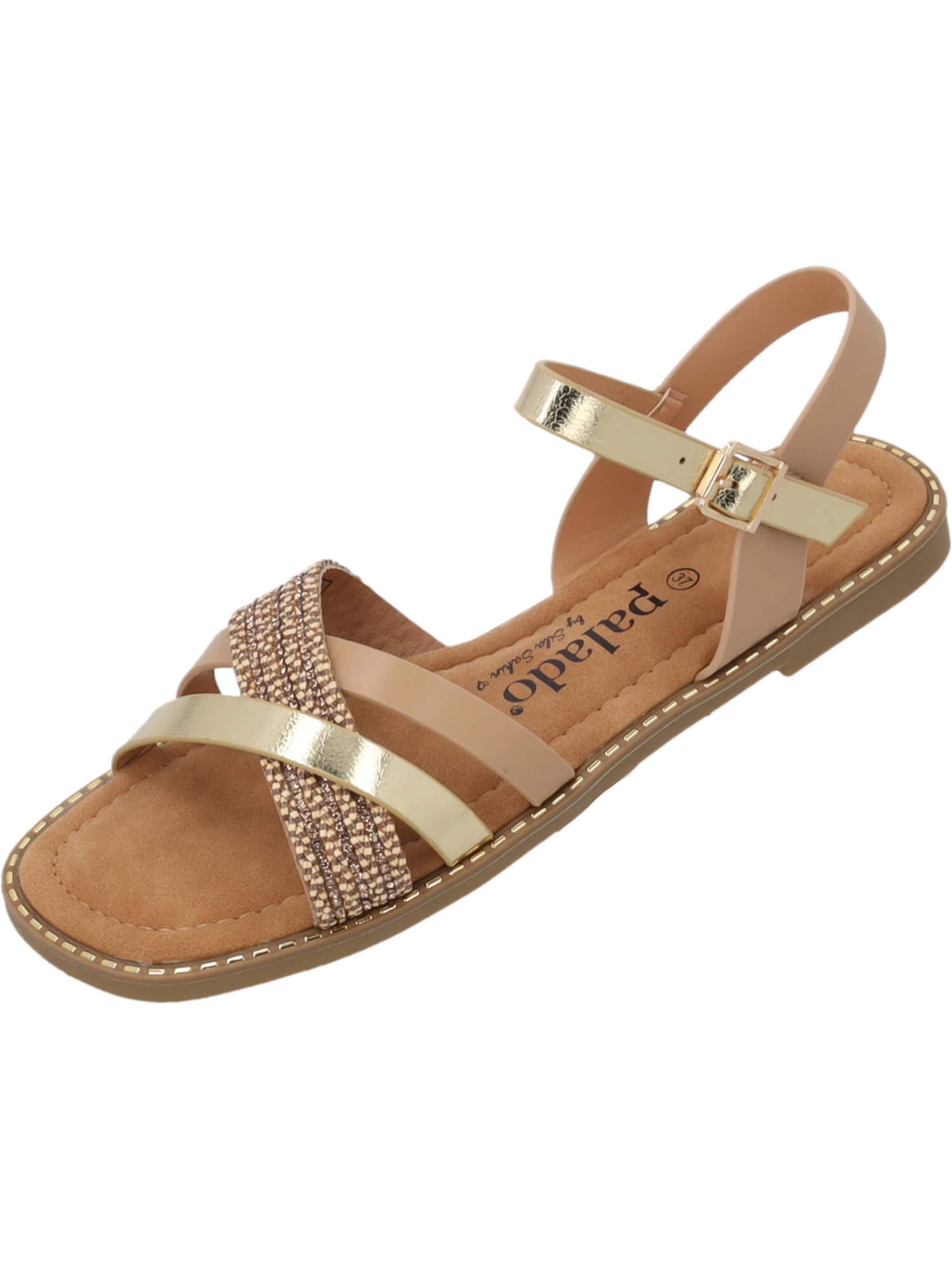 Palado by Sila Sahin Sandalen met riem 'Lalis' in Goud: voorkant