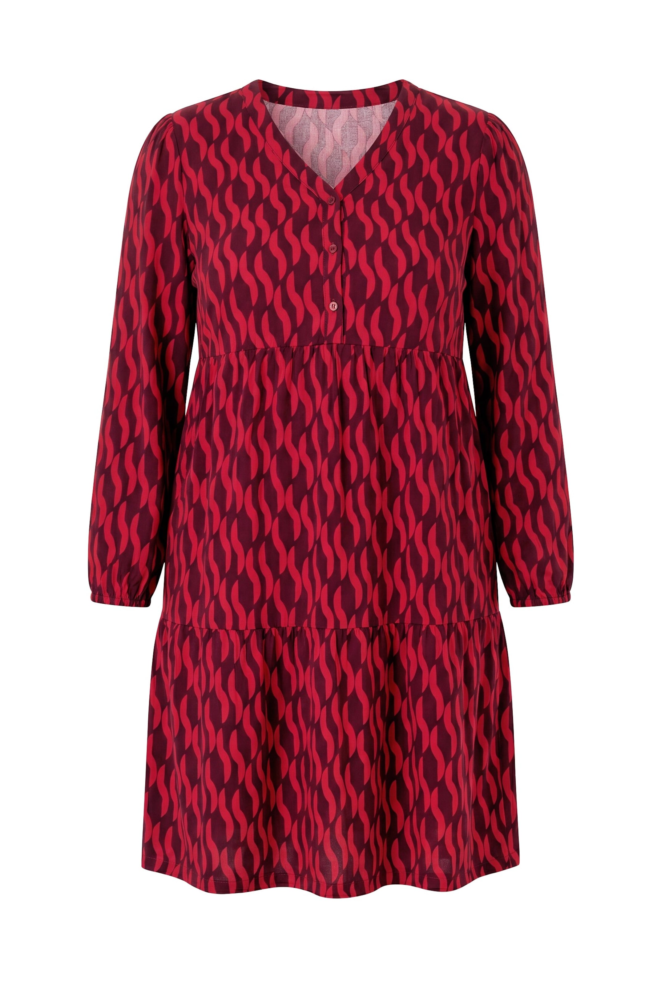 Ulla Popken Kleid in 42-44 in weinrot / dunkelrot, Produktansicht