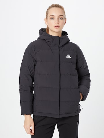 ADIDAS SPORTSWEAR Куртка в спортивном стиле 'Helionic Down' в Черный: спереди