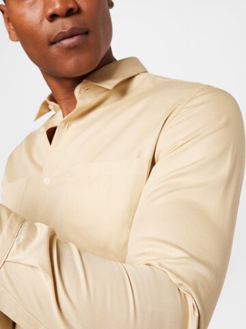 BURTON MENSWEAR LONDON Regular fit Button Up Shirt 'Twin' in Beige