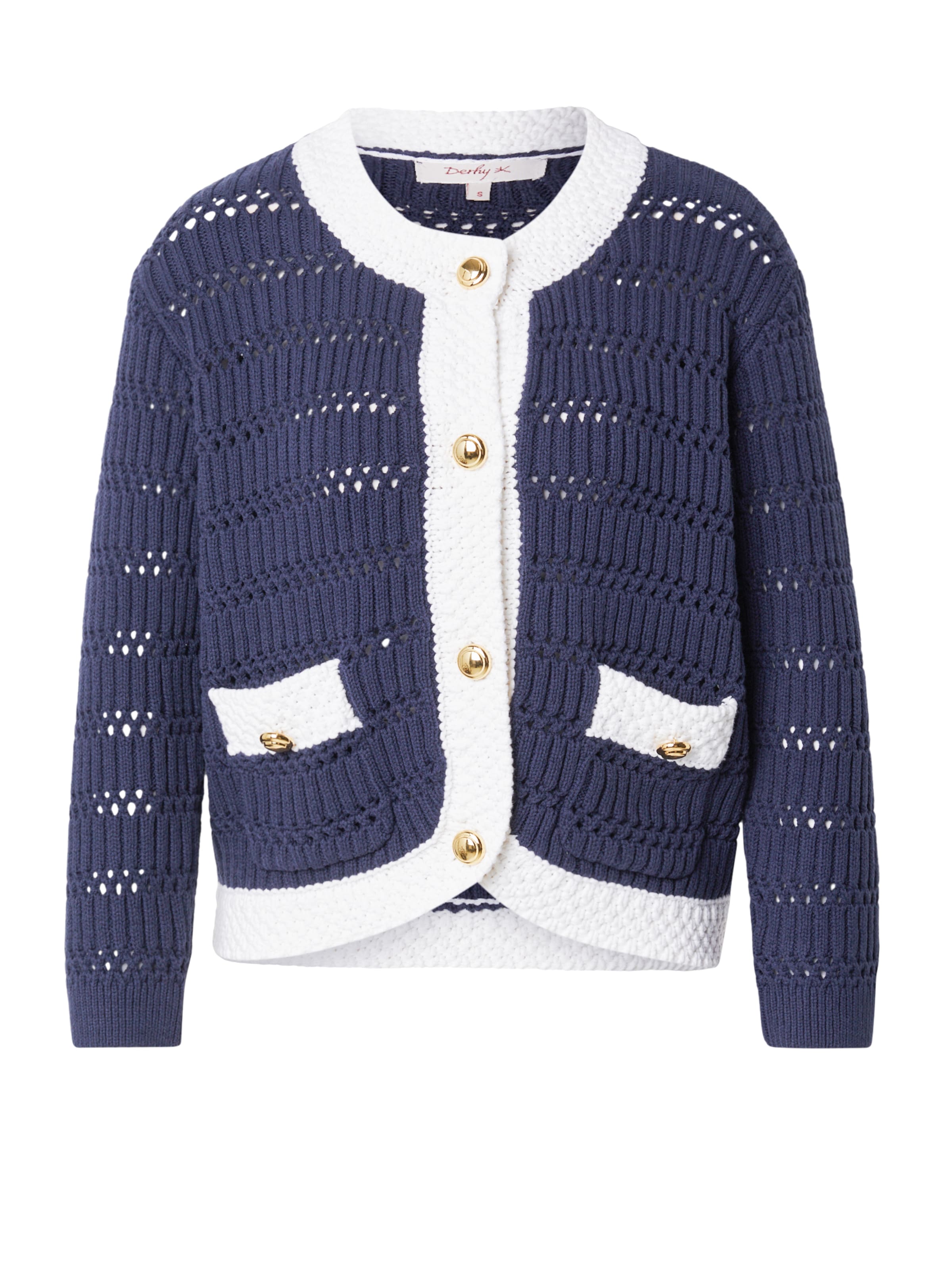 Derhy Πλεκτή ζακέτα 'PIA GILET MAILLE' σε μπλε: μπροστά