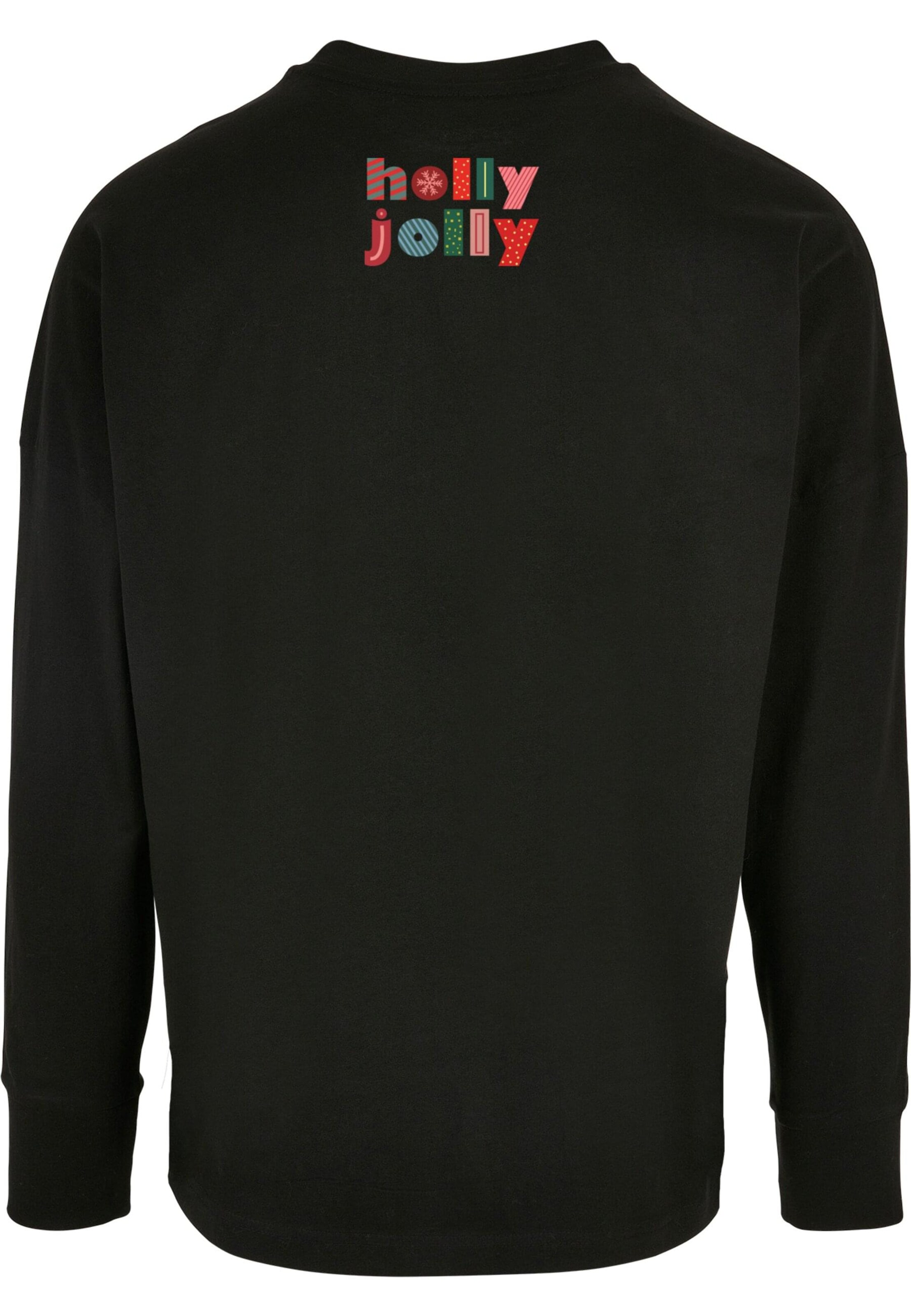 Maglietta 'Christmas Holly Jolly Mood' di Merchcode in nero