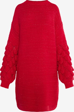 Robes en maille IZIA en rouge : devant