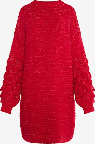 Robes en maille IZIA en rouge : devant