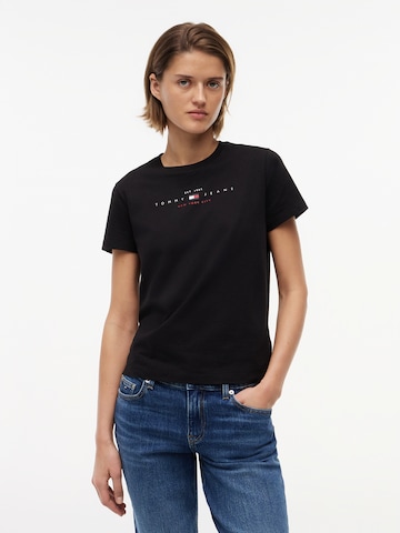 Tricou 'LINEAR' de la Tommy Jeans pe negru: față