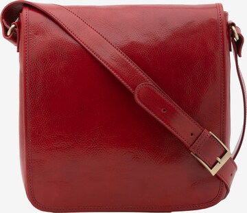 Borsa a tracolla 'Borsa a tracolla uomo vera pelle con chiusura magnetica - Made in Italy' di I Fratelli in rosso: frontale