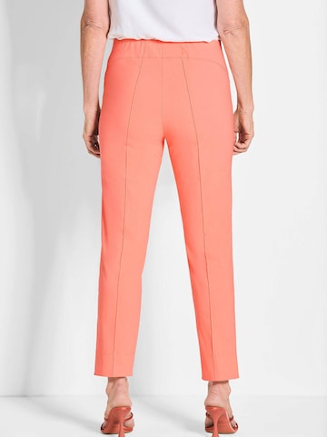 Goldner Slim fit Trousers with creases 'Louisa' in Orange