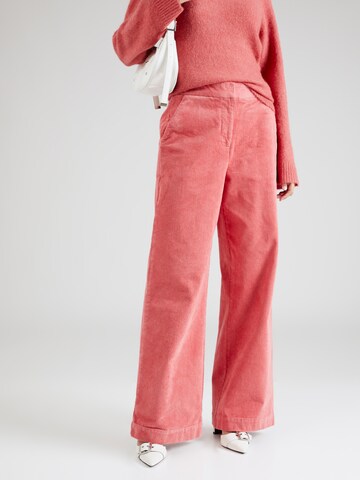 Wide Leg Pantalon 'Geggo' MSCH COPENHAGEN en rouge : devant