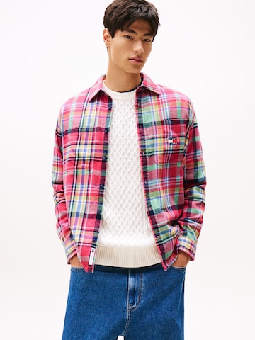 Regular fit Camicia di Tommy Jeans in rosa: frontale