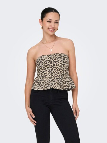 ONLY Top 'ONLLowa' in Beige: voorkant