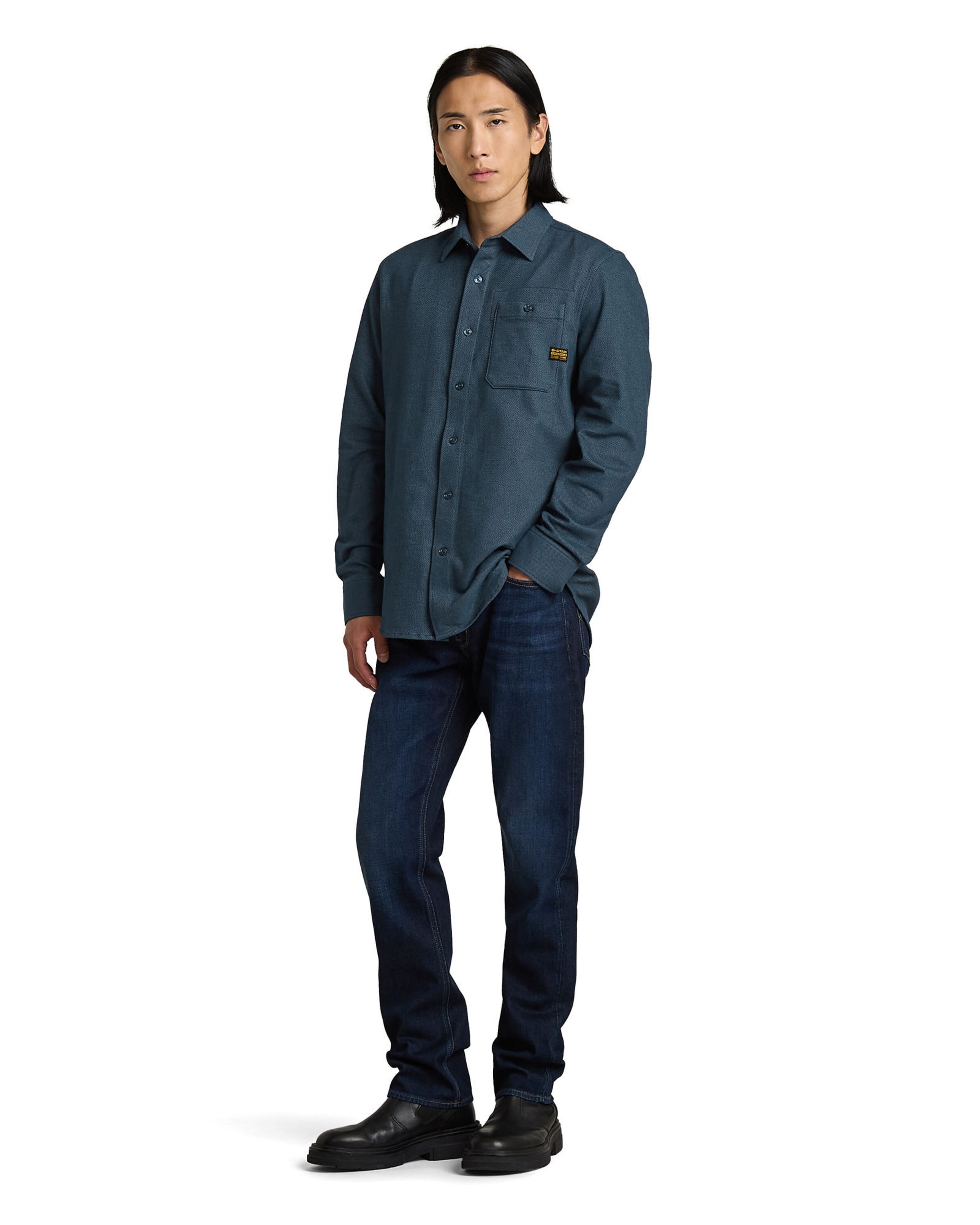 G-STAR Slim fit Button Up Shirt 'Bristum 2.0' in Blue