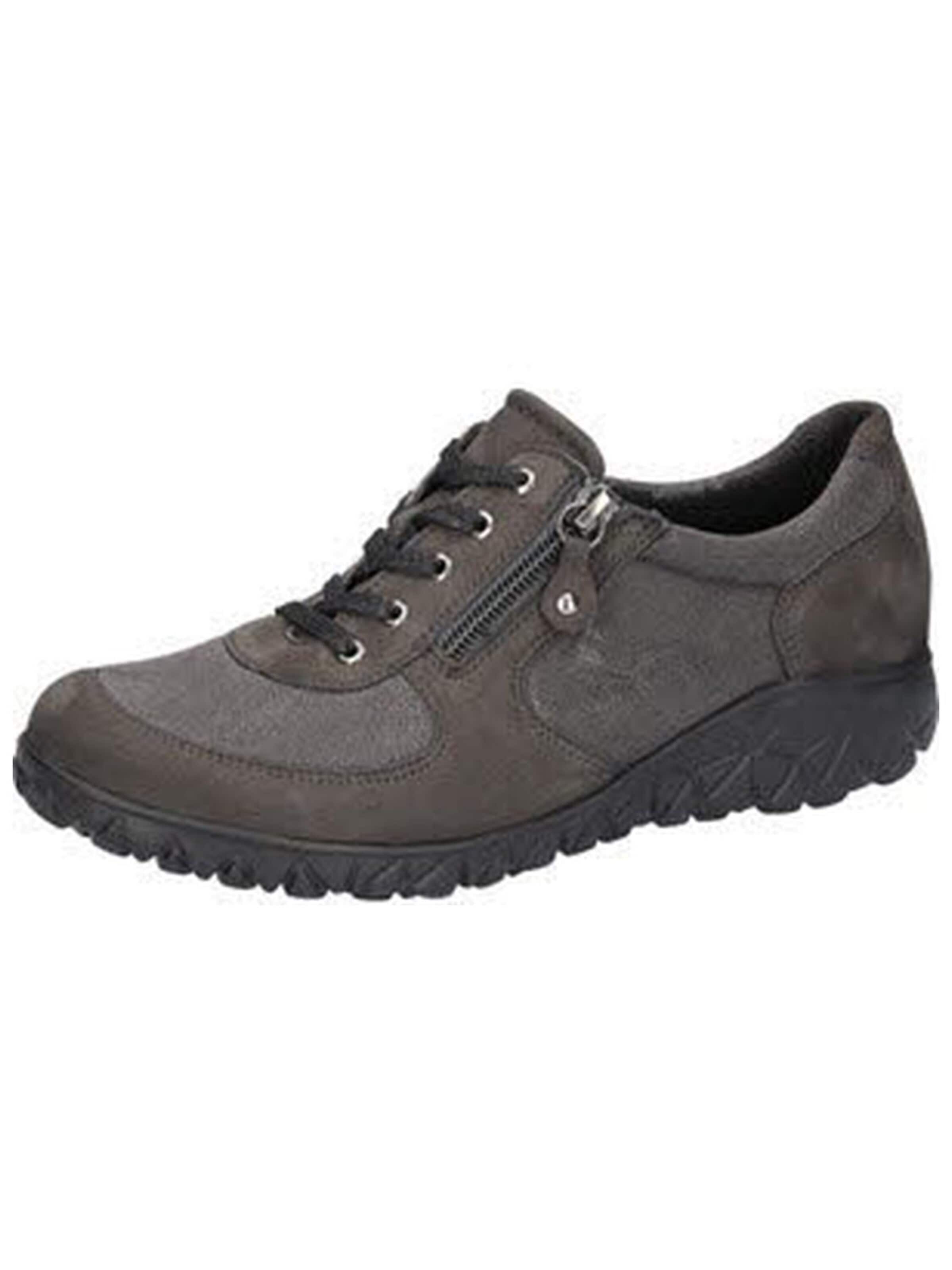 WALDLÄUFER - Zapatos con cordón 'Komfort Schnürschuh Damen H89001-242 Echtleder in grau' en gris: frente