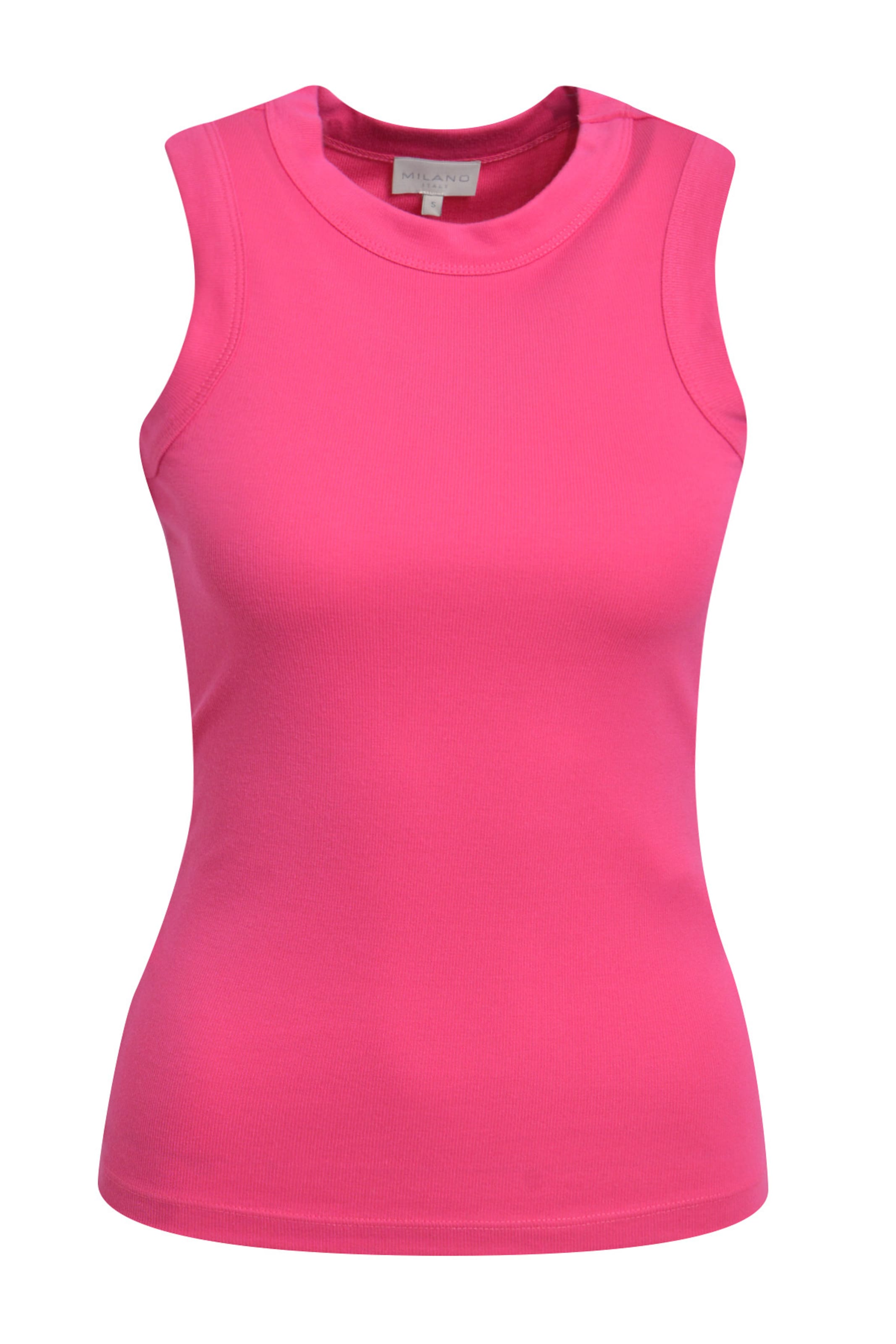 Milano Italy Geripptes Tanktop in Pink: Vorderseite