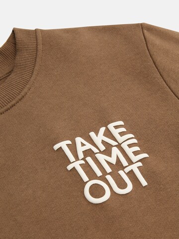 TOM TAILOR Sweatshirt in Brown