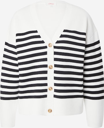 s.Oliver Knit Cardigan in White: front