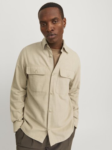 JACK & JONES Comfort fit Overhemd in Beige