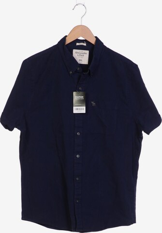 Abercrombie & Fitch Button Up Shirt in XXL in Blue: front