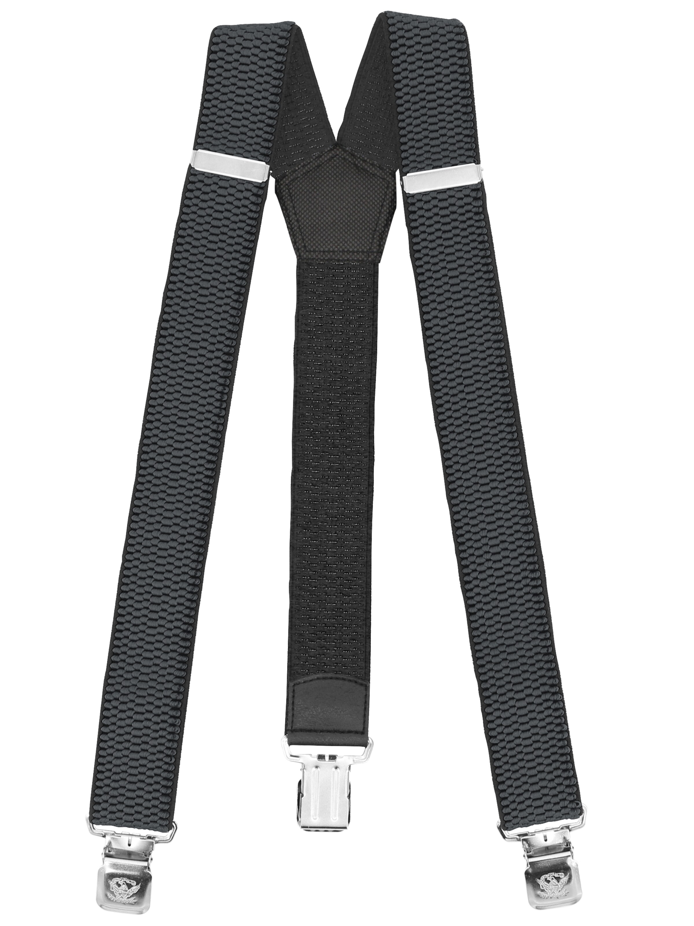 Fabio Farini Suspenders in Grey: front