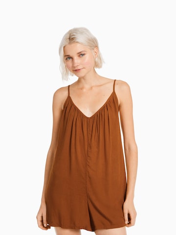 Bershka Jumpsuit in Bruin: voorkant