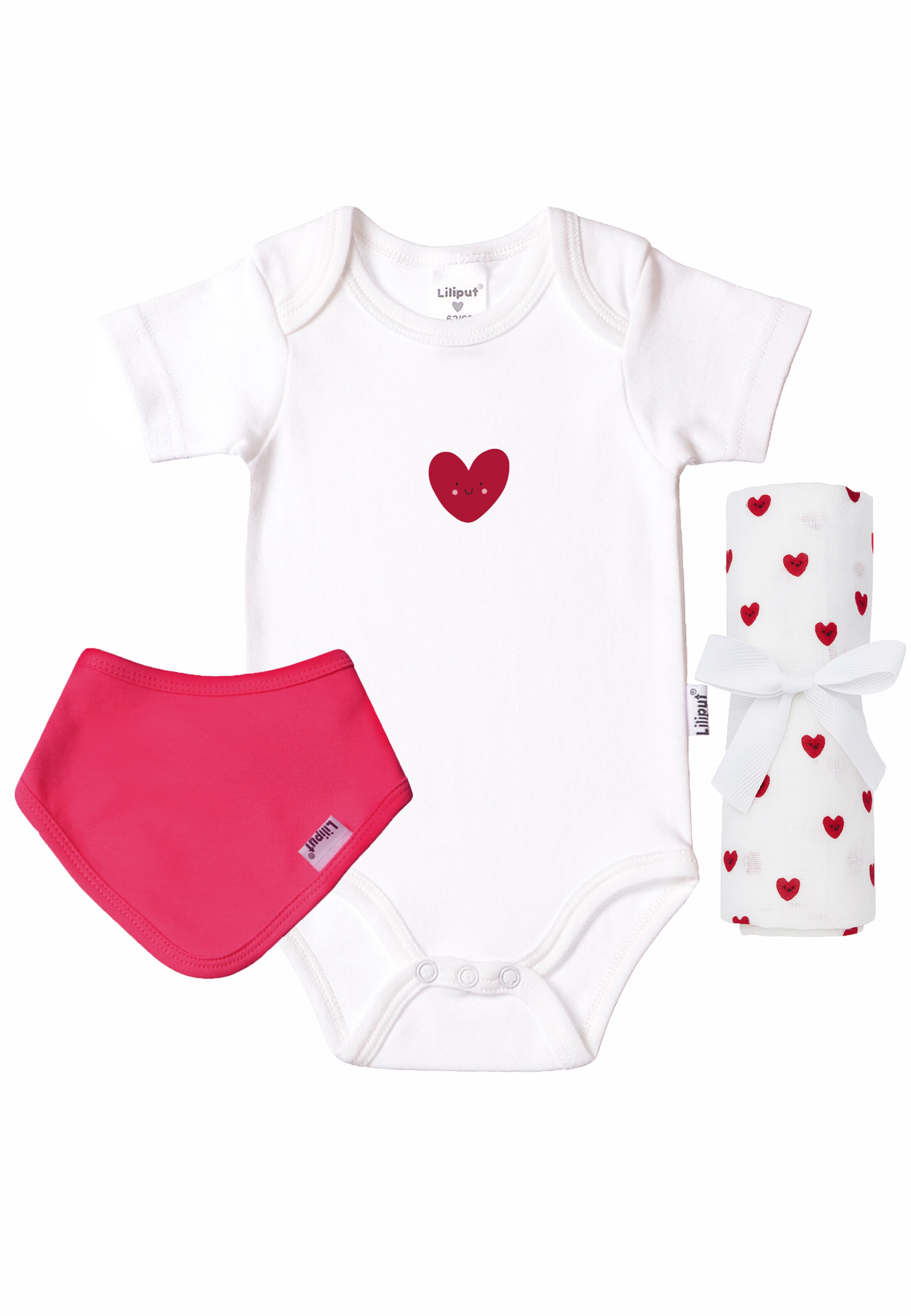 LILIPUT Geschenkset 'Herzchen' in Weiß: Vorderseite