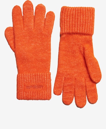 Superdry Full Finger Gloves in Orange: front