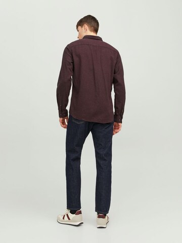 JACK & JONES Slim Fit Skjorte 'Classic' i rød