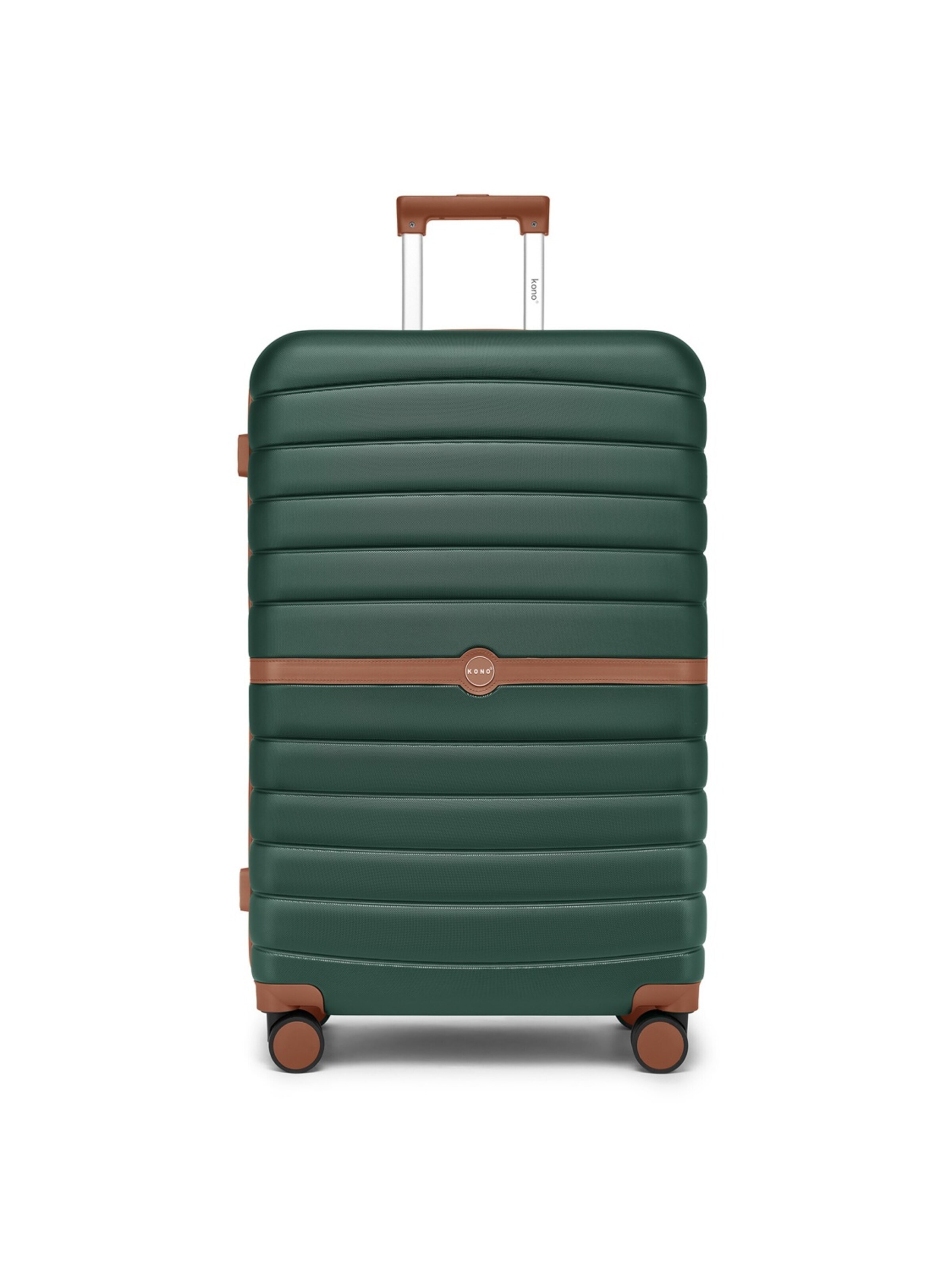 Kono Suitcase '28 Zoll Hartschalen-Trolley aus ABS und PC, Reisekoffer mit den Maßen 50,50 × 29,00 × 76,50 cm für Langreisen' in Green: front