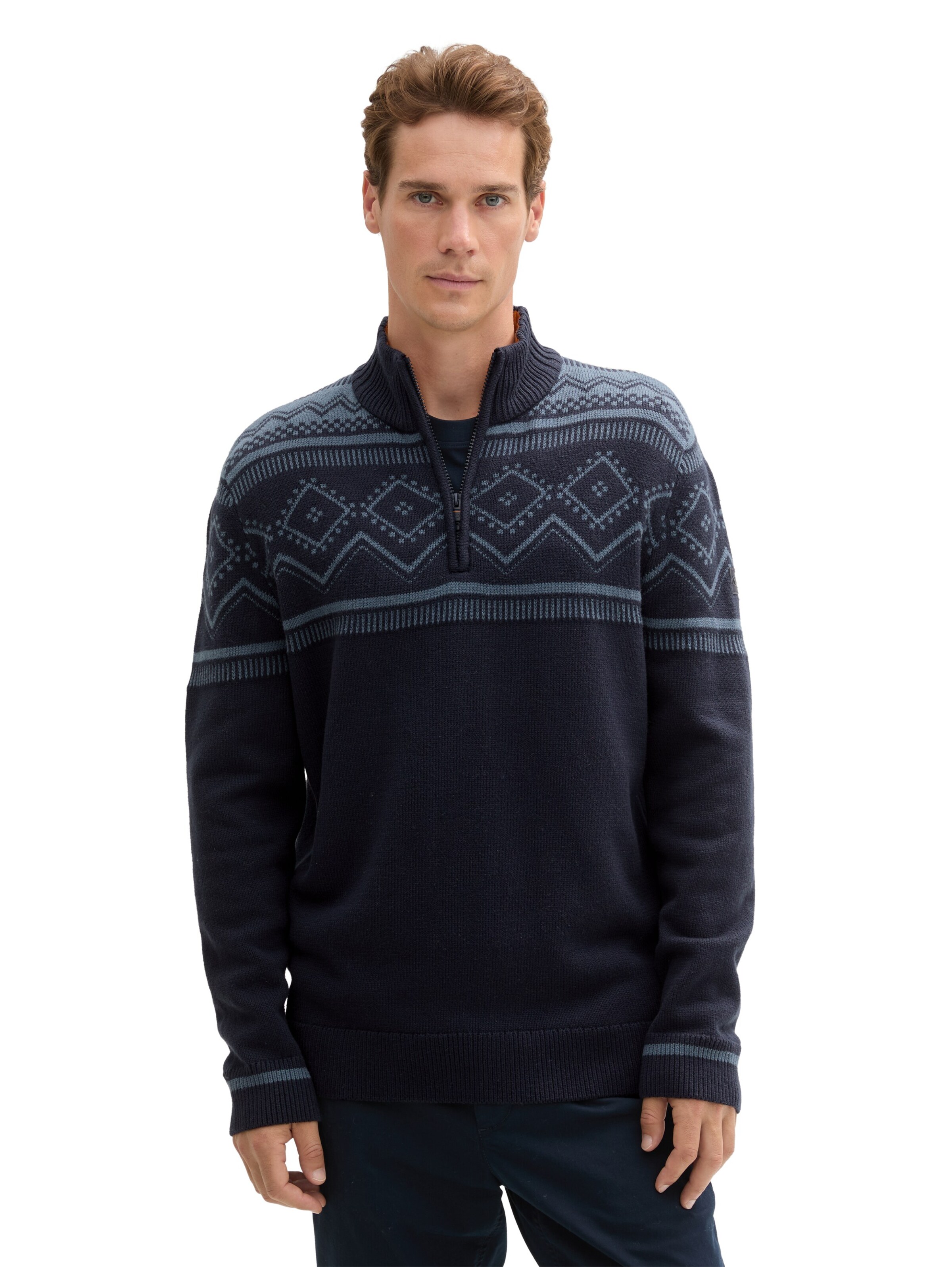 TOM TAILOR Πουλόβερ 'Fair Isle' σε μπλε: μπροστά