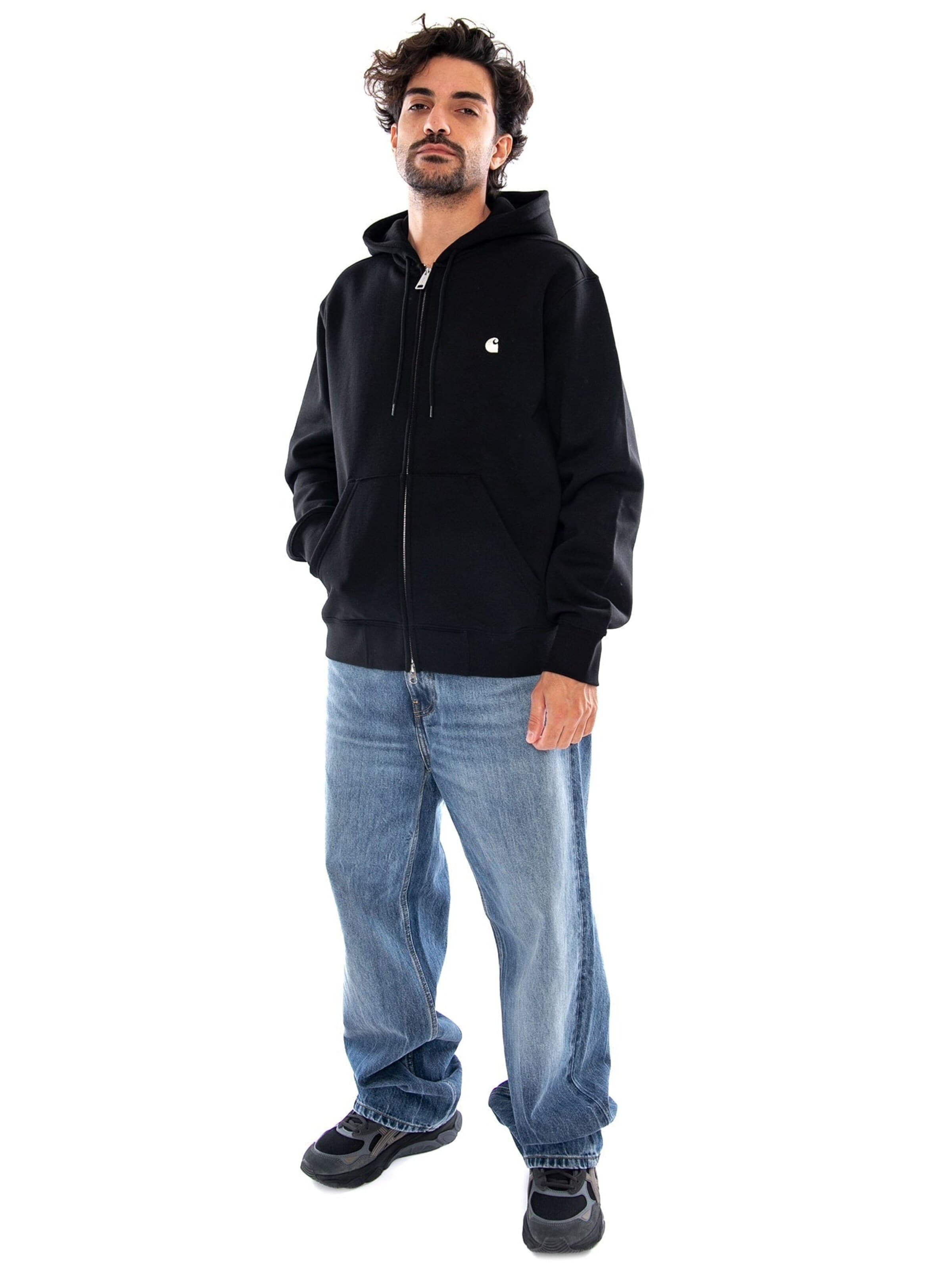 Carhartt WIP Sweatjakke 'Hooded Mack Jacket Black / Wax' i sort