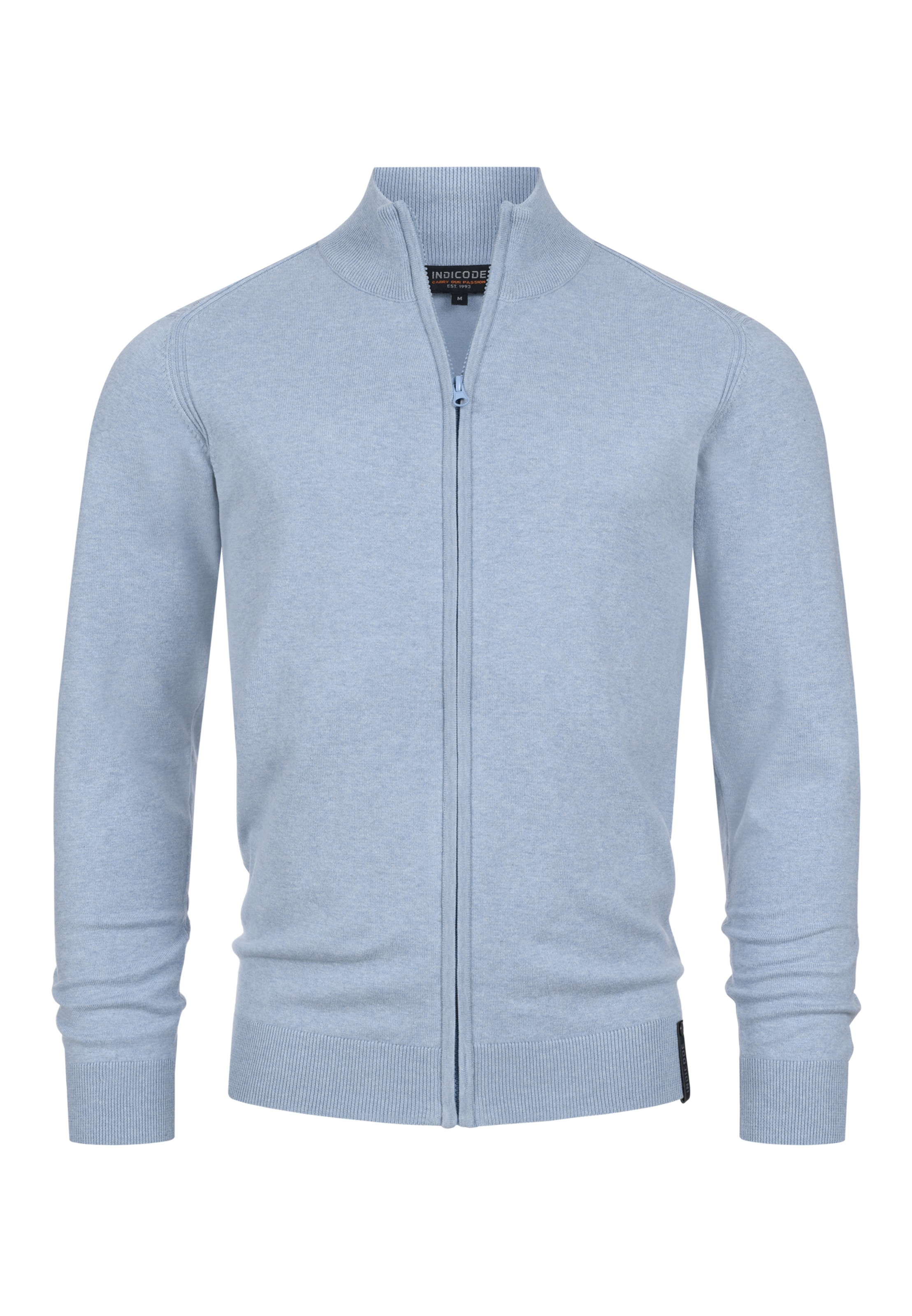 INDICODE JEANS Knit cardigan in Blue: front