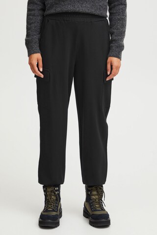 Fransa Tapered Cargo Pants 'Lano' in Black: front