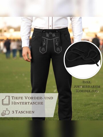Steigenhöfer Regular Traditional Pants 'Marius' in Black