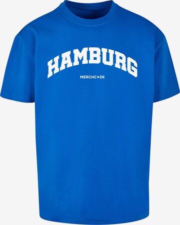 Merchcode Shirt 'Hamburg Wording' in Blauw: voorkant