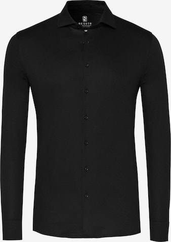 Coupe slim Chemise DESOTO en noir : devant