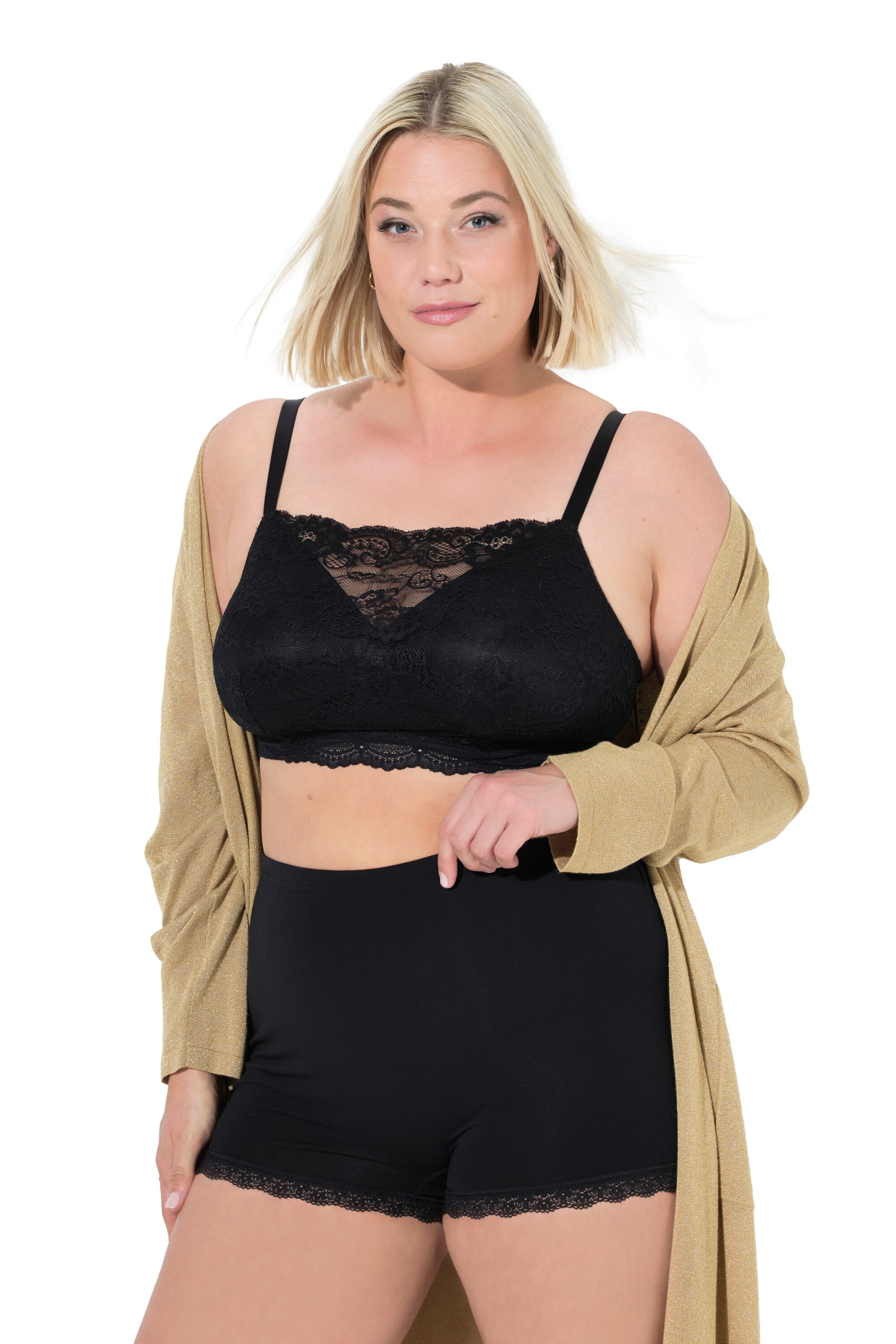 Ulla Popken Broekje in Zwart: voorkant