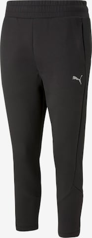 PUMA Slim fit Workout Pants 'EVOSTRIPE' in Black: front