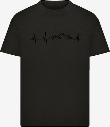 F4NT4STIC Shirt 'Mountain Heartbeat' in Black: front