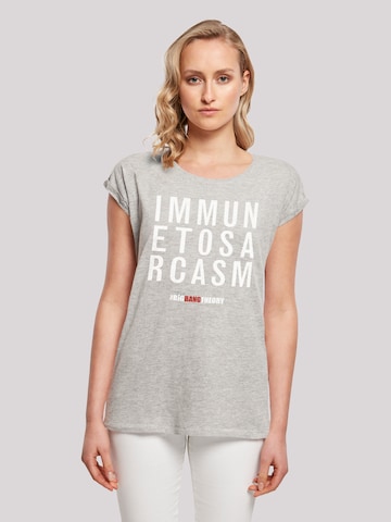 F4NT4STIC Shirt 'Immune To Sarcasm' in Grey: front